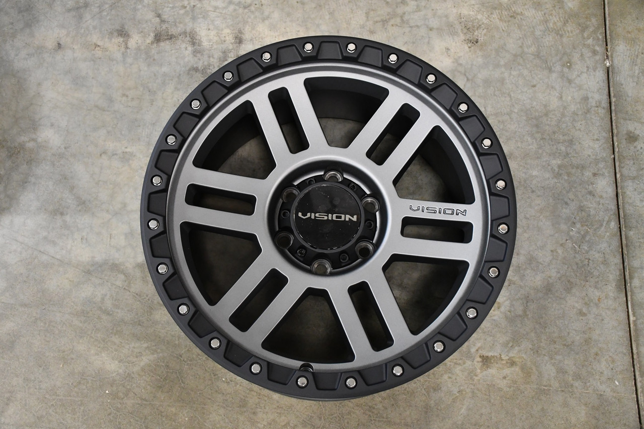 17" Vision Off-Road 354 Manx 2 Satin Grey 17x9 8x6.5 For Chevy GMC Ram Rim 12mm