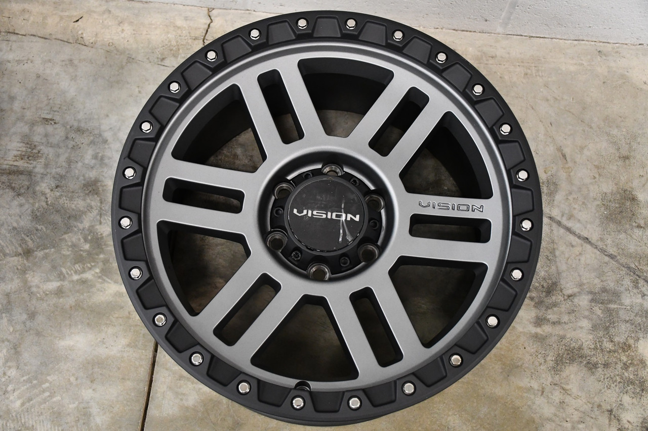 17" Vision Off-Road 354 Manx 2 Satin Grey 17x9 8x6.5 For Chevy GMC Ram Rim 12mm