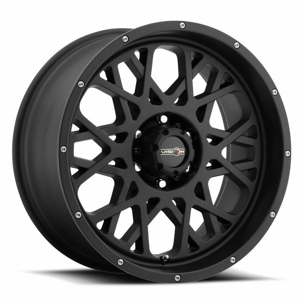 Set 4 20" Vision Off-Road 412 Rocker Satin Black Wheels 20x12 5x5.5 Rims -51mm