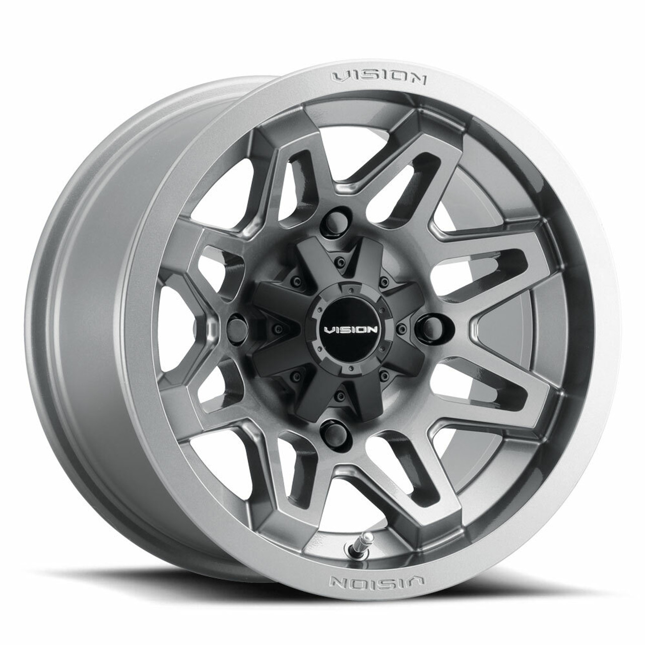 Set 4 12" Vision ATV 416 Se7en Gunmetal Wheels 12x7 4x110 Rims 2.5mm