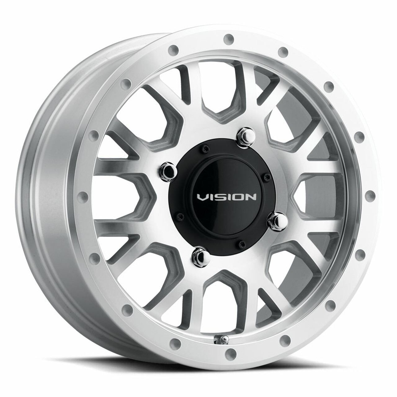 Set 4 15" Vision ATV GV8 Machined Wheels 15x6 4x156 Rims 12mm