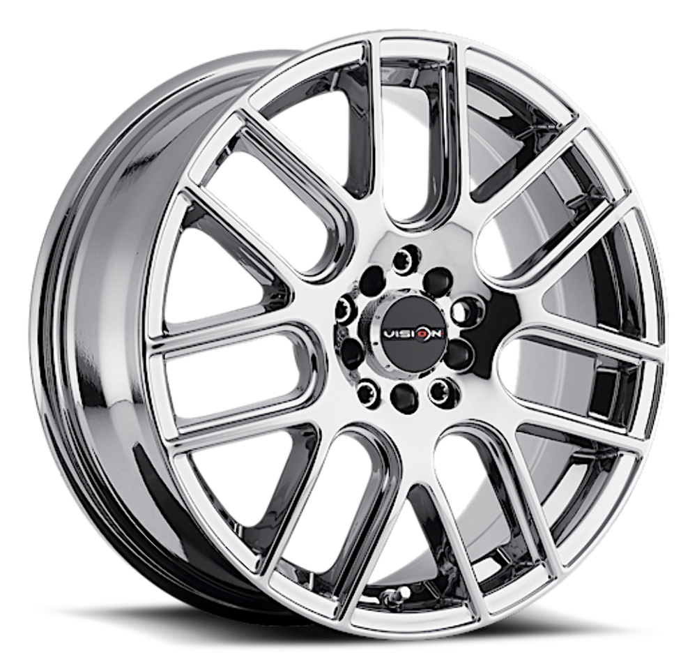 Set 4 20" Vision Street 426H Cross Chrome Wheel 20x8.5 5x4.5 (5x114.3) Rims 40mm