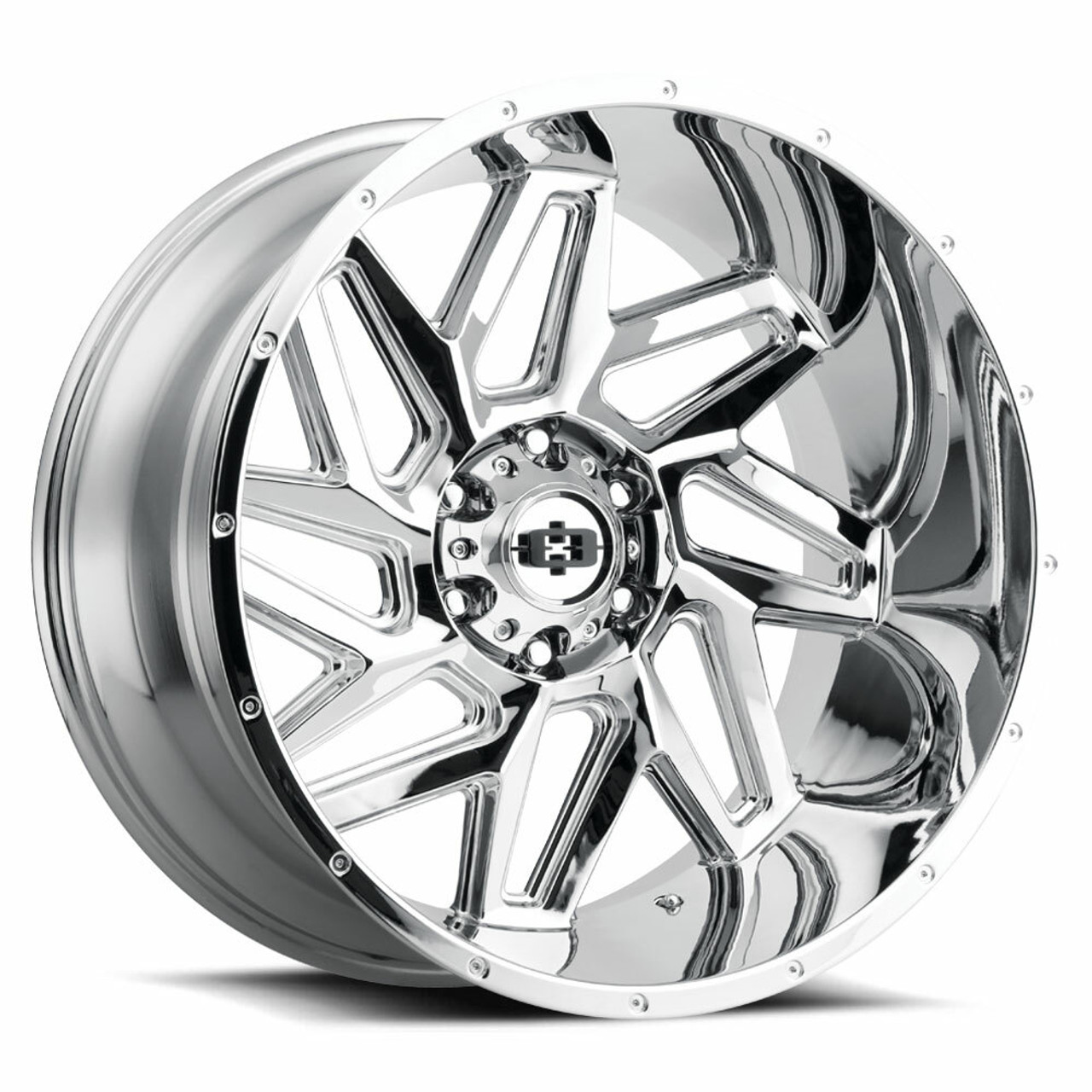 Set 4 20" Vision Off-Road 361 Spyder Chrome Wheels 20x12 8x6.5 -51mm Lifted Rims