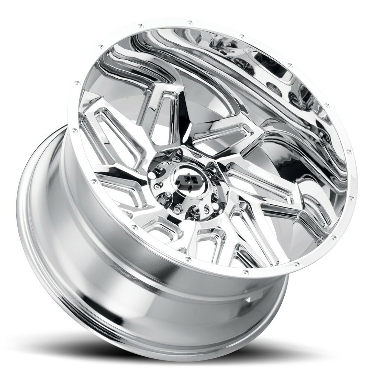 Set 4 20" Vision Off-Road 361 Spyder Chrome Wheels 20x12 8x6.5 -51mm Lifted Rims