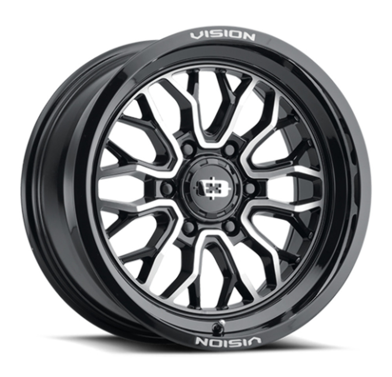 Set 4 20" Vision 402 Riot Gloss Black Machined Face Wheels 20x10 6x5.5 Rim -25mm