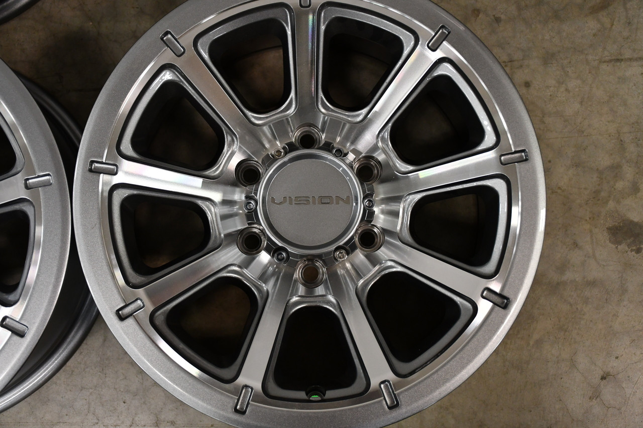 18" Vision 353 Turbine Gunmetal Machined Face Wheel 18x9 6x5.5 Truck Rim 18mm