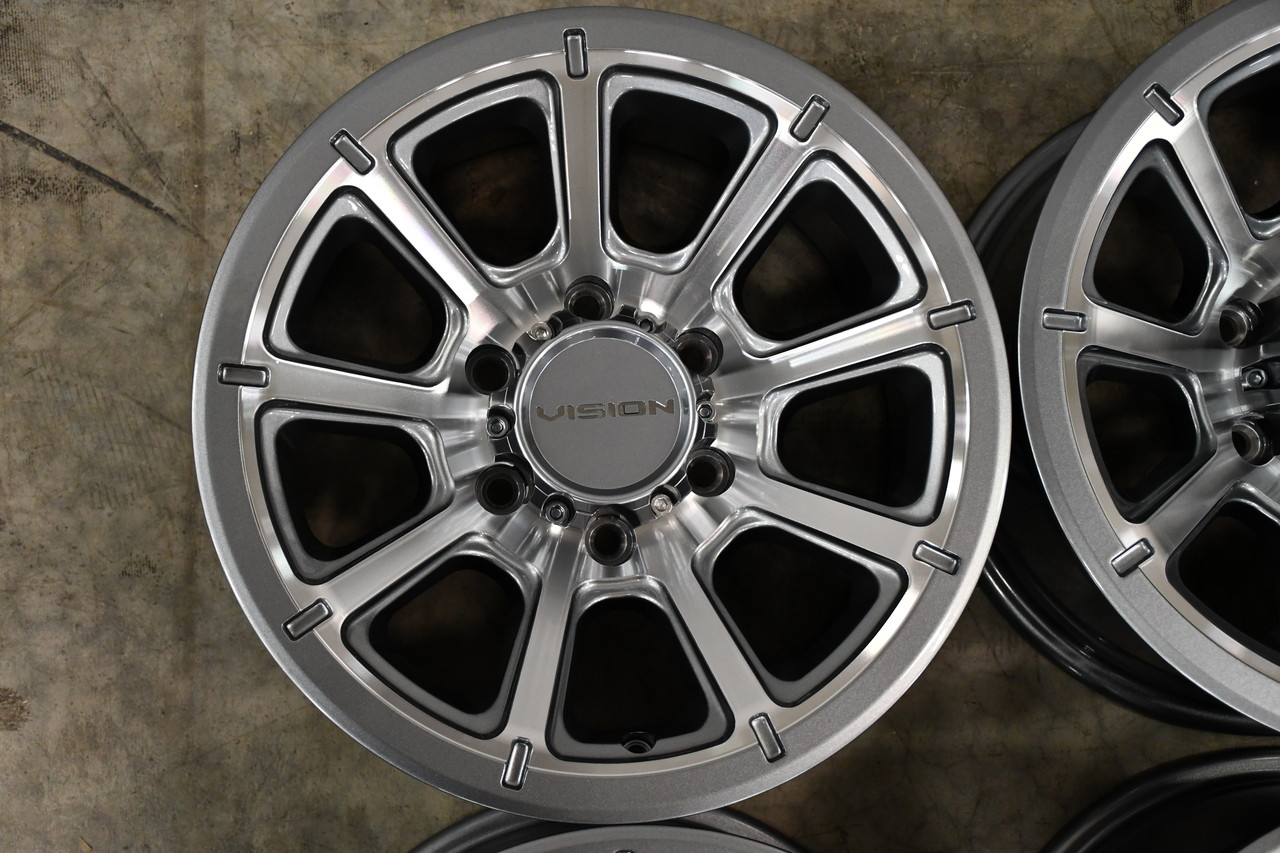 18" Vision 353 Turbine Gunmetal Machined Face Wheel 18x9 6x5.5 Truck Rim 18mm