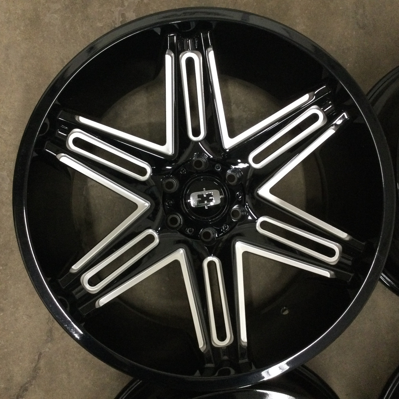 22" Vision Off-Road 363 Razor Gloss Black Milled Spoke Wheel 22x12 6x135 -51mm