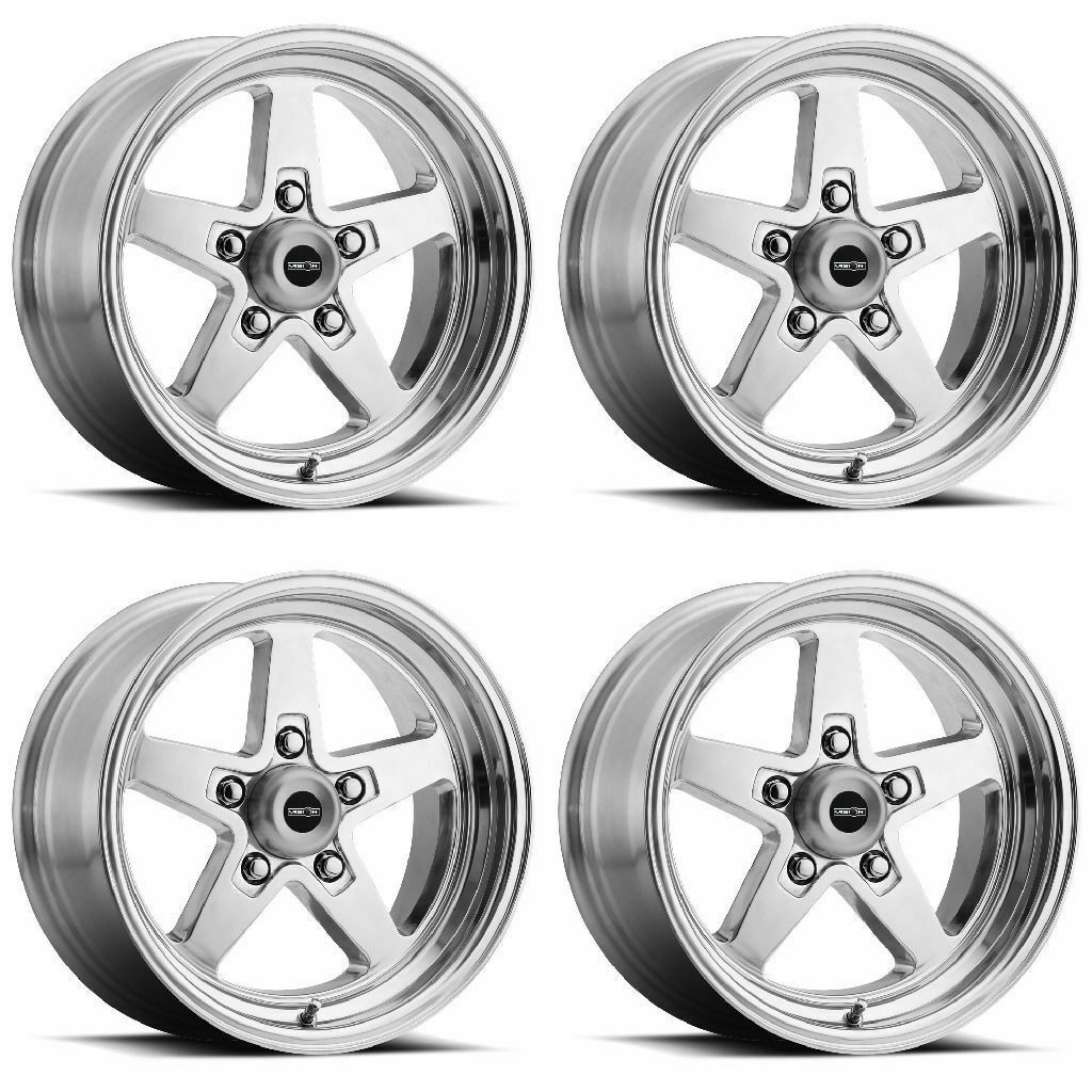 Set 4 17" Vision American Muscle 571 Sport Star II Polished 17x4.5 5x4.75 -24mm