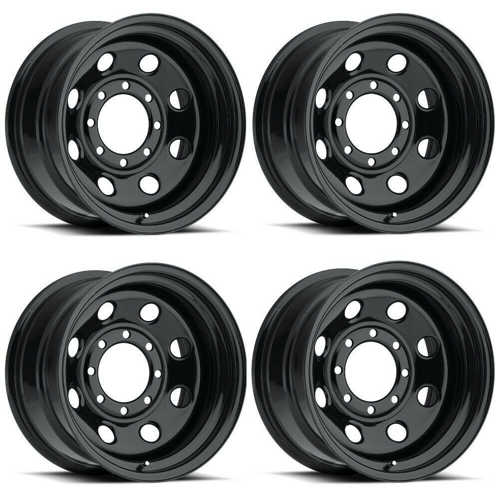 Set 4 15" Vision HD 85H Soft 8 Gloss Black Wheel 15x8 5x5.5 (5x139.7) Rims -19mm