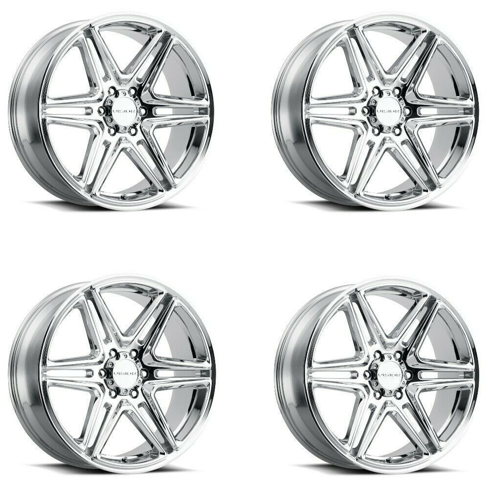 Set 4 20" Vision 476 Wedge Chrome 20x9 Wheels 6x5.5 (6x139.7) 30mm Rims