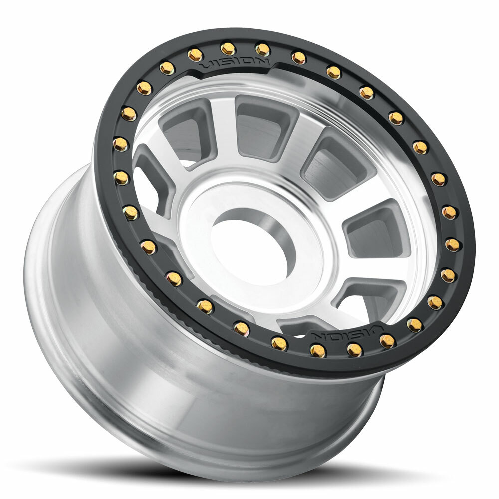 Set 4 17" Vision 350 Ojos Beadlock Machined 17x9 Wheels 5x5 (5x127) -40mm Rims