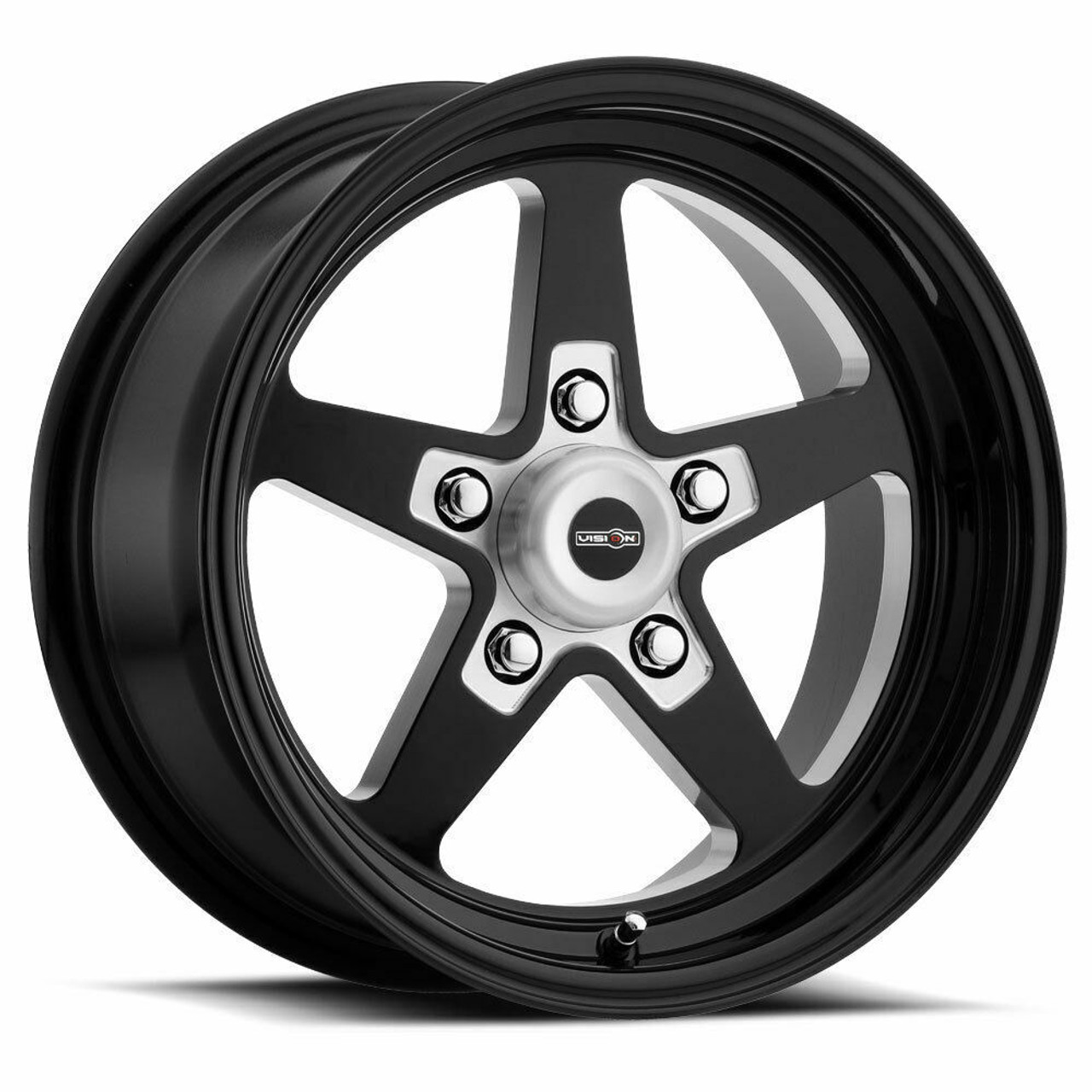 Set 4 17" Vision American Muscle 571 Sport Star II Black 17x4.5 5x4.5 Rims -24mm