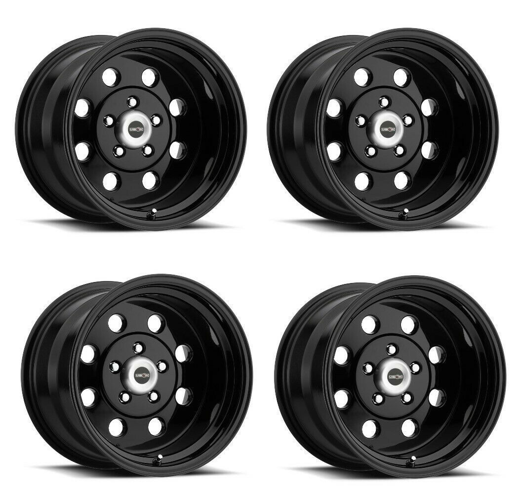 Set 4 15" Vision American Muscle 531 Sport Lite Gloss Black 15x10 5x4.5  -25mm