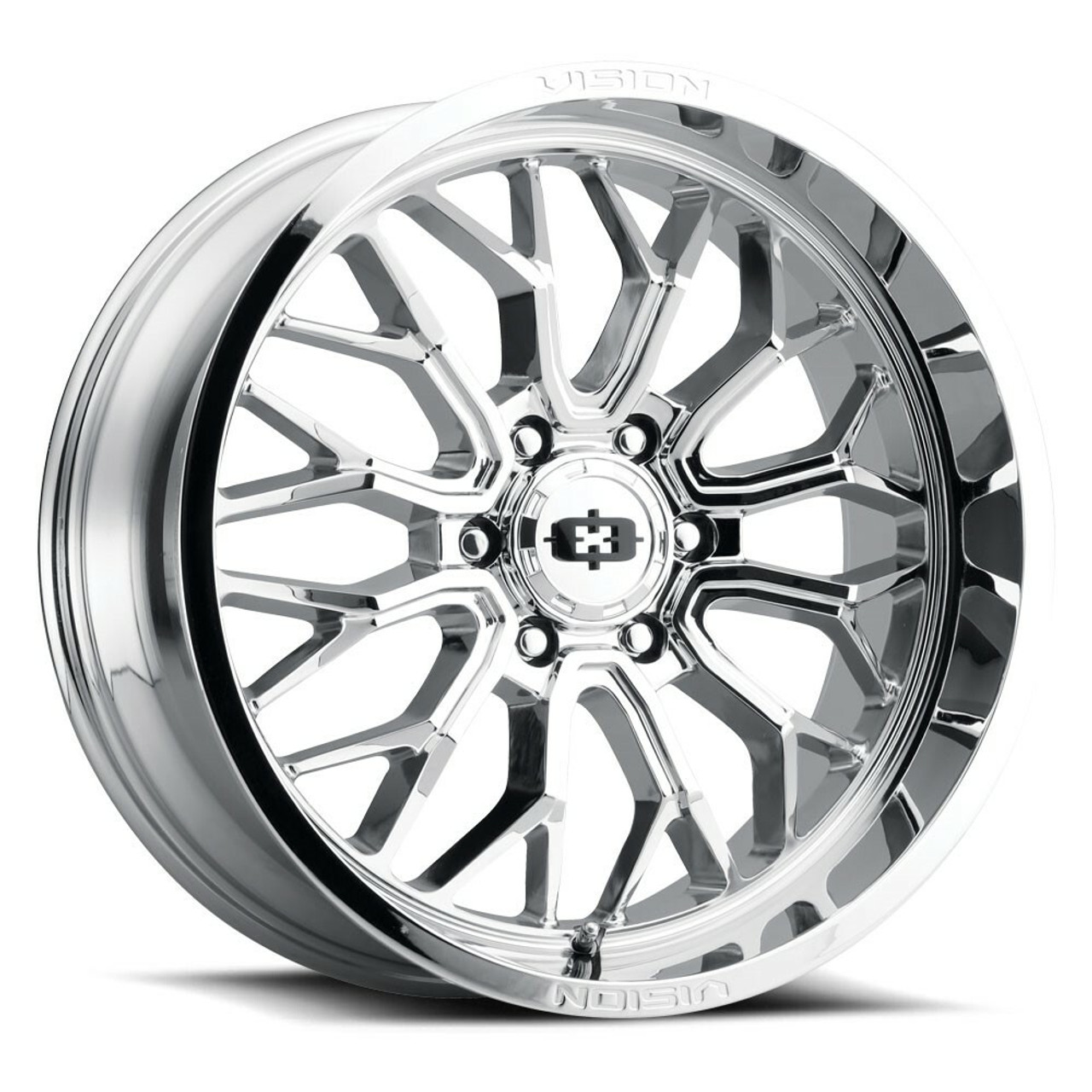 Set 4 20" Vision Off-Road 402 Riot Chrome Wheels 20x9 5x5.5 12mm Truck Rims