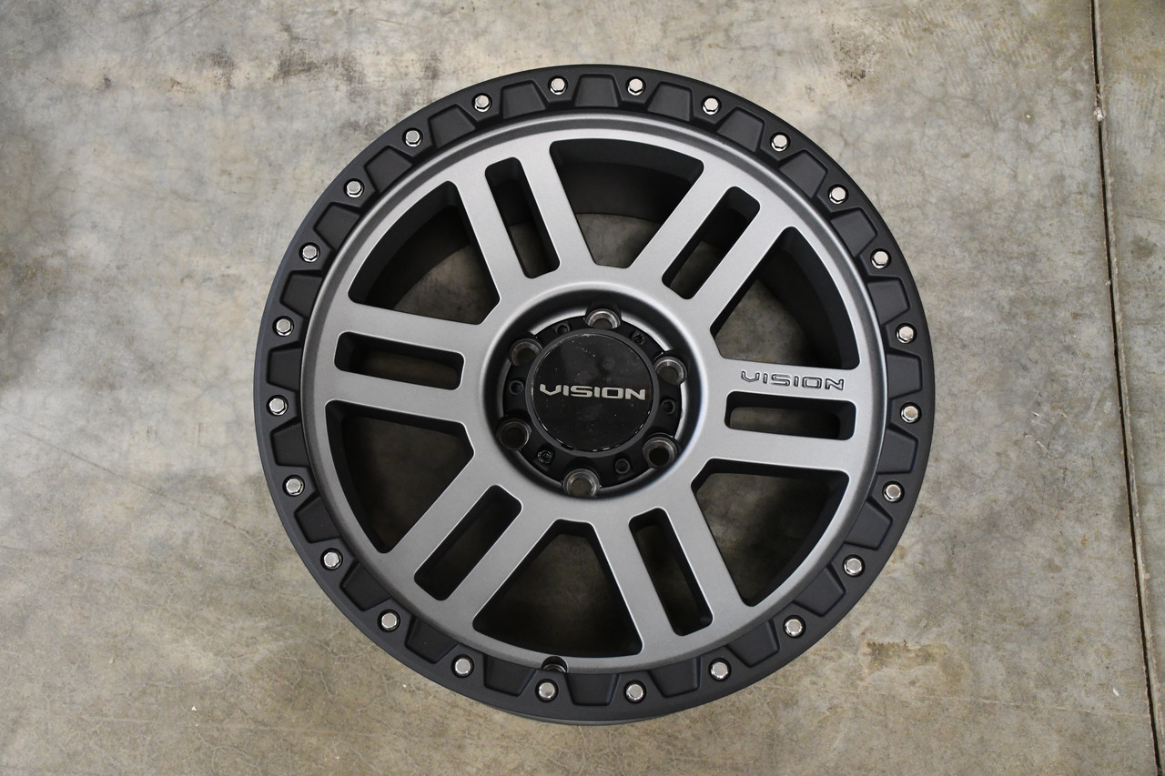 Set 4 17" Vision Off-Road 354 Manx 2 Satin Grey Wheels 17x9 5x5 Truck Rims 12mm