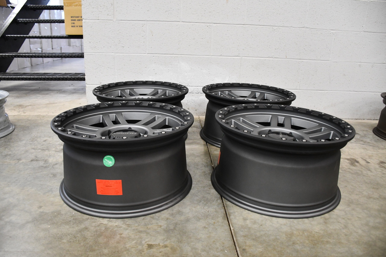 Set 4 17" Vision Off-Road 354 Manx 2 Satin Grey Wheels 17x9 5x5 Truck Rims 12mm