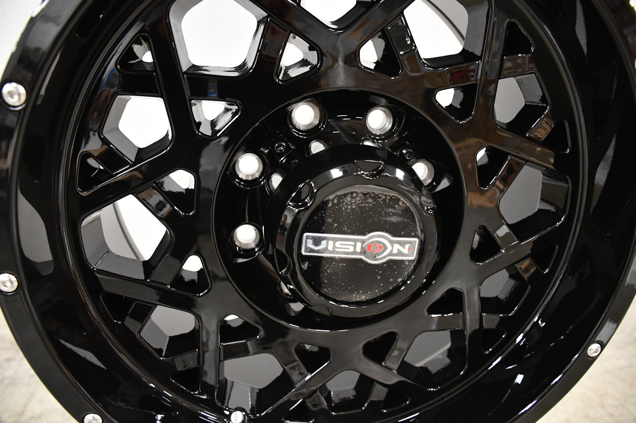 Set 4 20" Vision Off-Road 412 Rocker Gloss Black Wheels 20x10 8x6.5 Rims -25mm