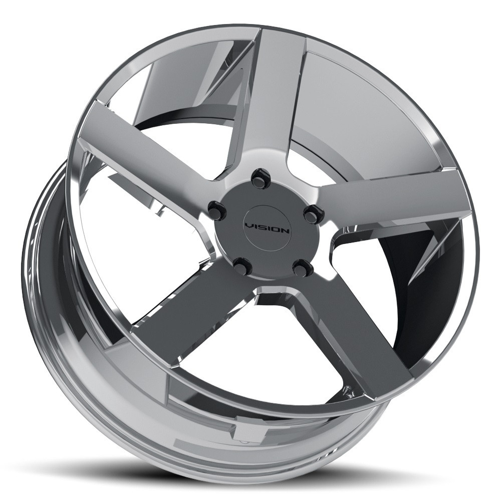 22" Vision Street 472 Switchback Chrome Wheel 22x9.5 5x5.5 Rim 8mm For Dodge Ram