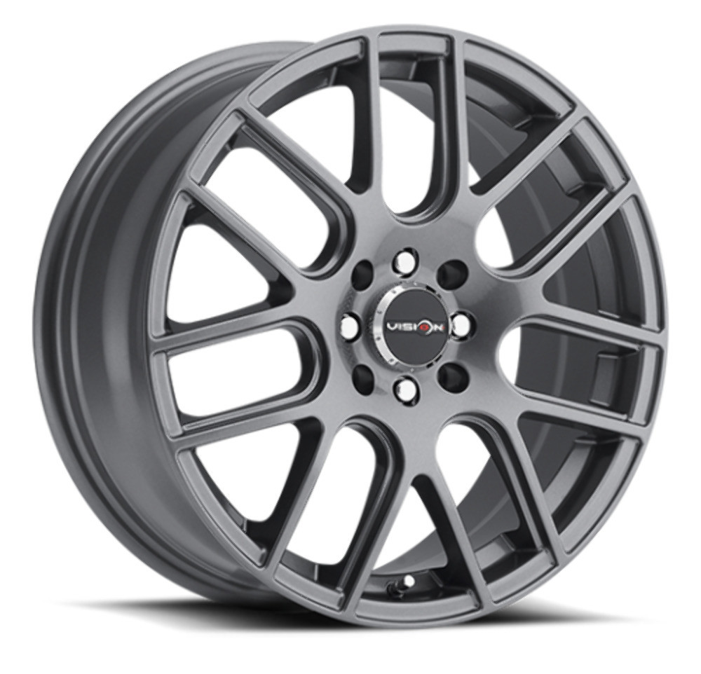 Set 4 14" Vision Street 426H Cross Gunmetal Wheels 14x5.5 4x100 Rims 38mm