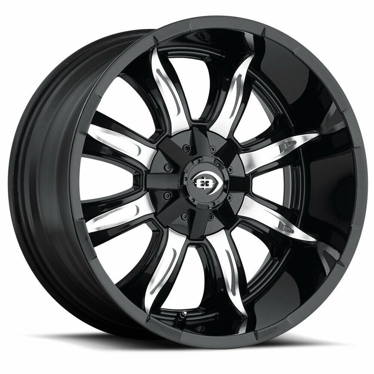 Set 4 17" Vision 423 Manic Gloss Black Machined Face Wheels 17x9 6x5.5 Rim -12mm