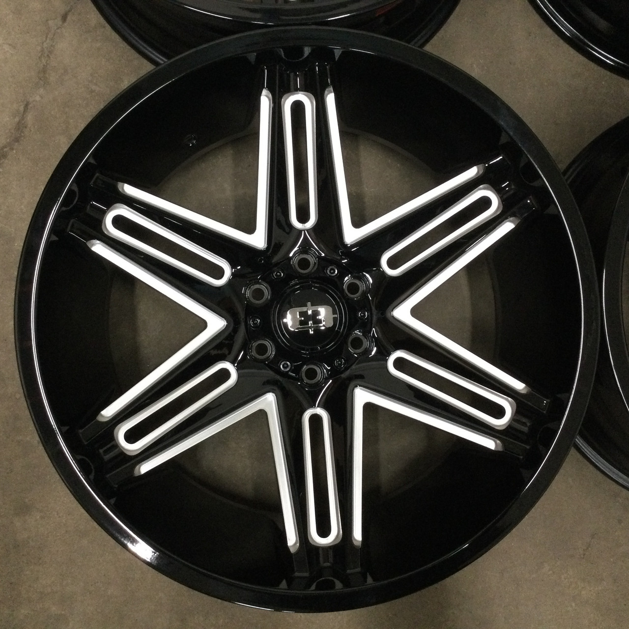 20" Vision Off-Road 363 Razor Gloss Black Milled Spoke Wheel 20x10 8x6.5 -25mm