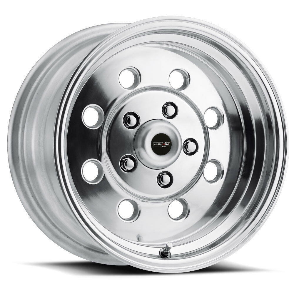 Set 4 15" Vision American Muscle 531 Sport Lite Polished 15x4 5x4.75 Rims -19mm