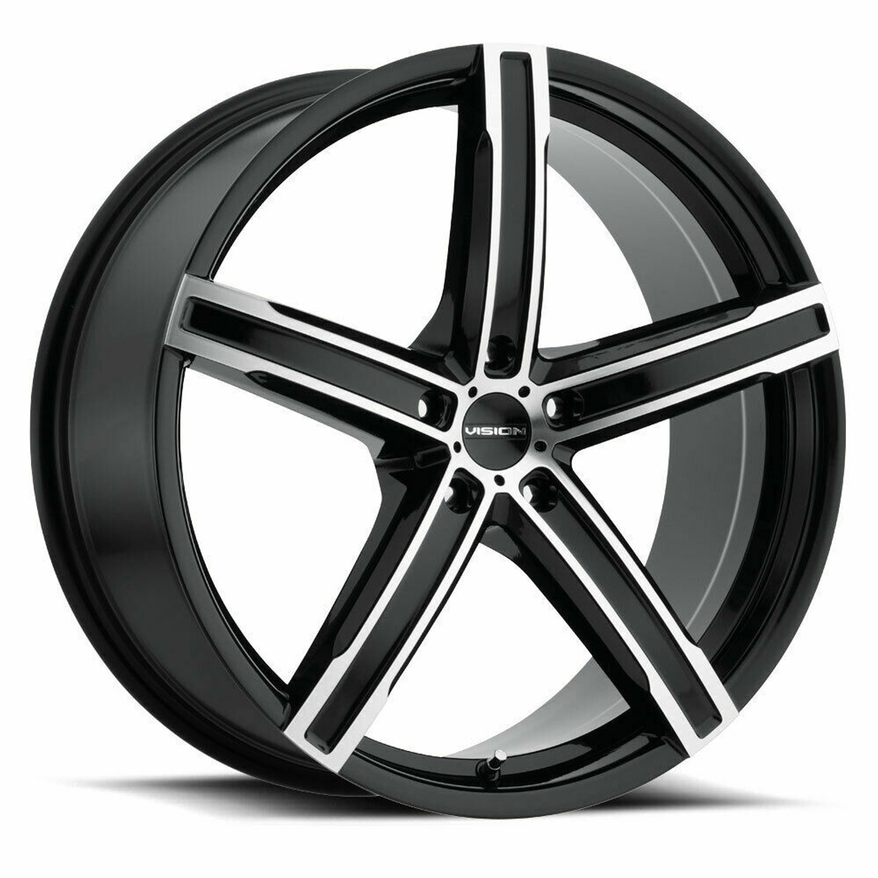 Set 4 17" Vision Street 469 Boost Gloss Black Machined Face 17x7 5x112 42mm Rims