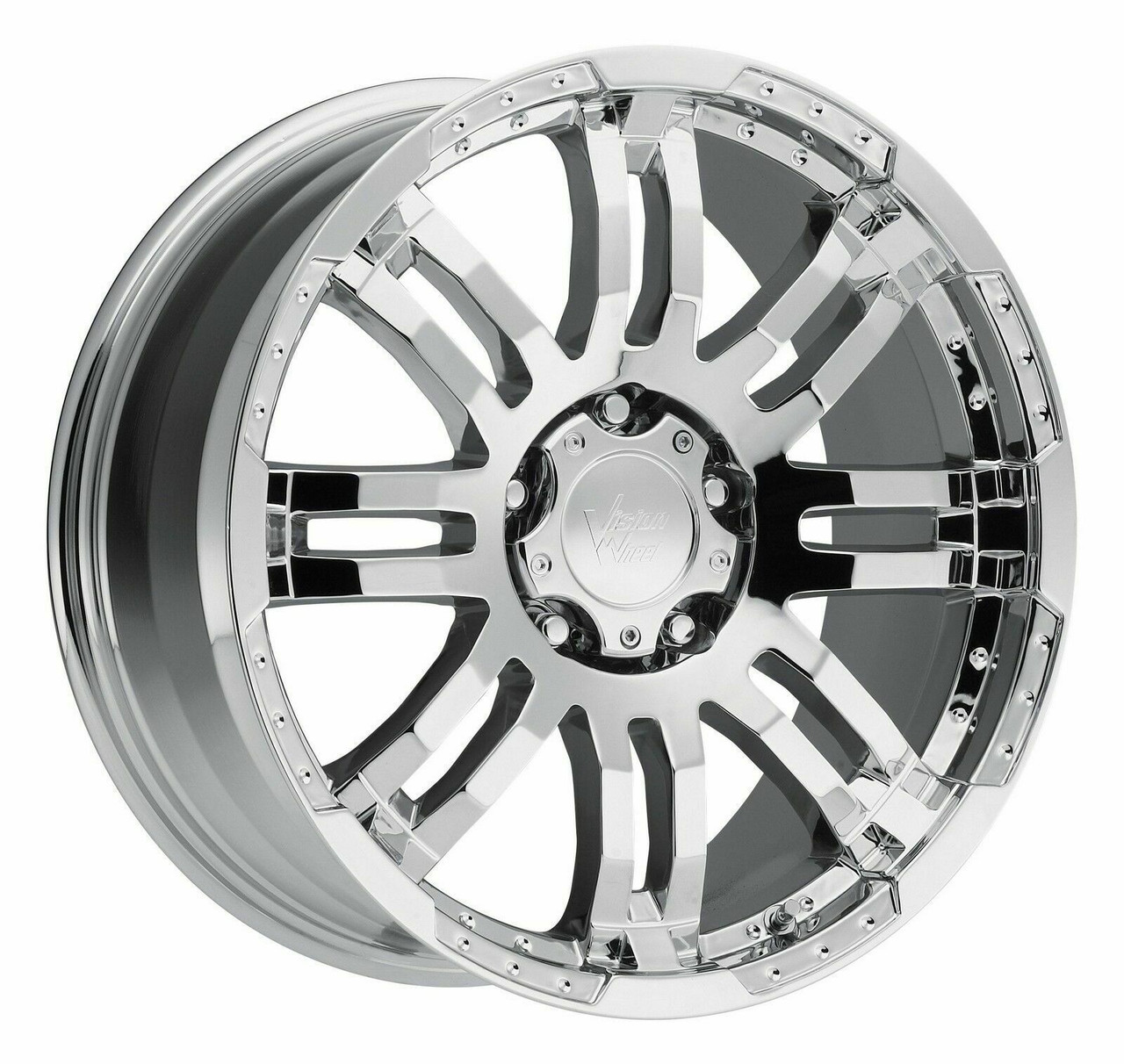 Set 4 17" Vision Off-Road 375 Warrior Chrome Wheels 17x8.5 5x135 Truck Rims 18mm