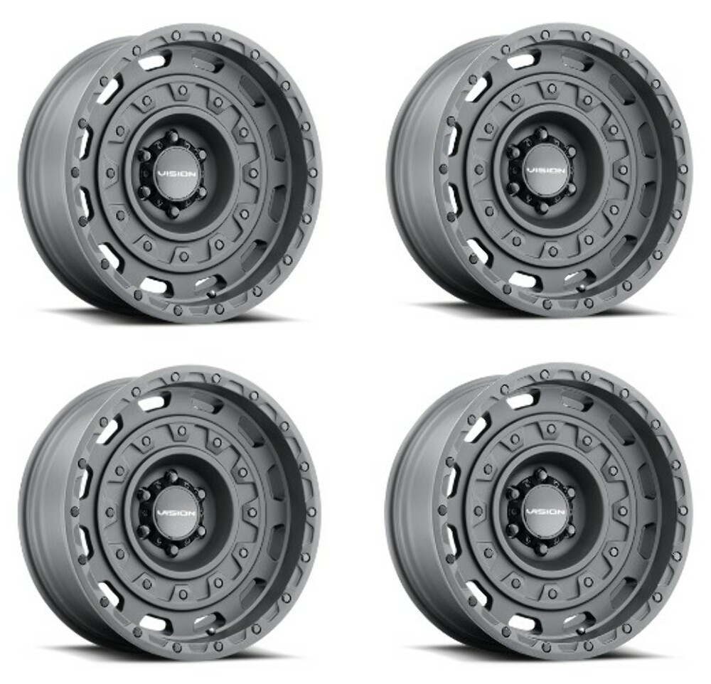 Set 4 18" Vision Off-Road 403 Tactical Satin Black Wheels 18x9.5 6x135 Rim -18mm