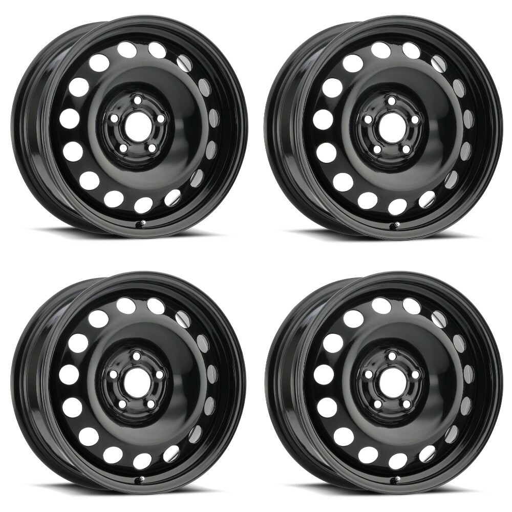 Set 4 16" Vision SW60 Steel Black 16x6.5 Wheels 5x112 42mm Rims