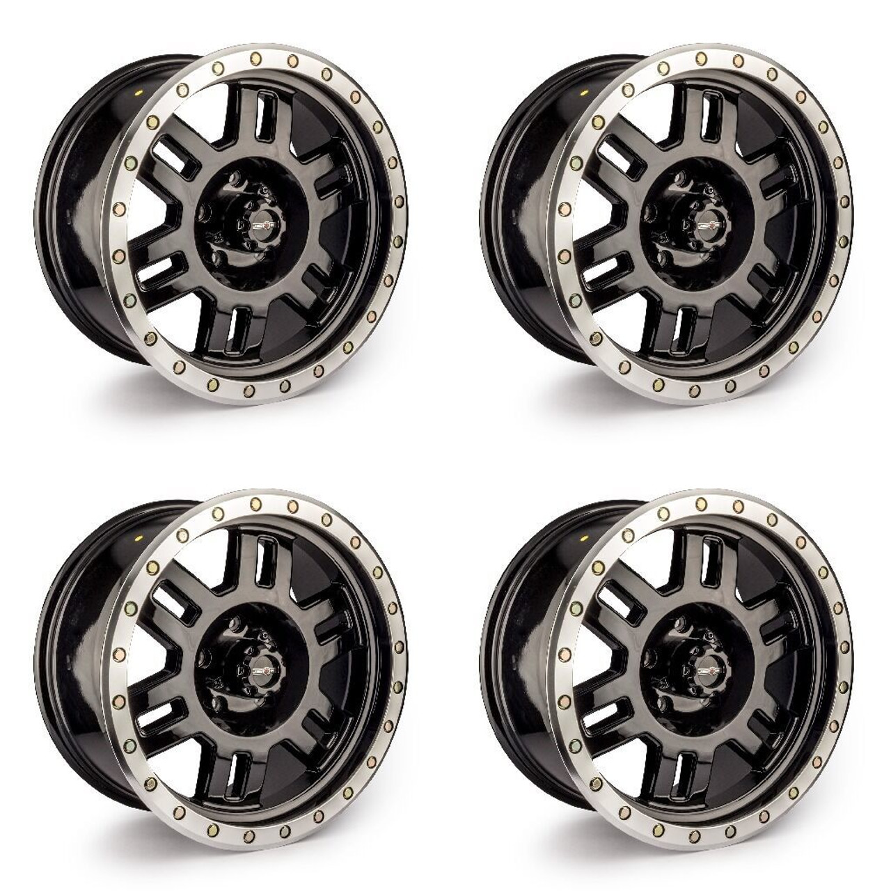 Set 4 18" Vision 398 Manx Gloss Black Machined Lip Wheels 18x9 5x5.5 Rims 0mm