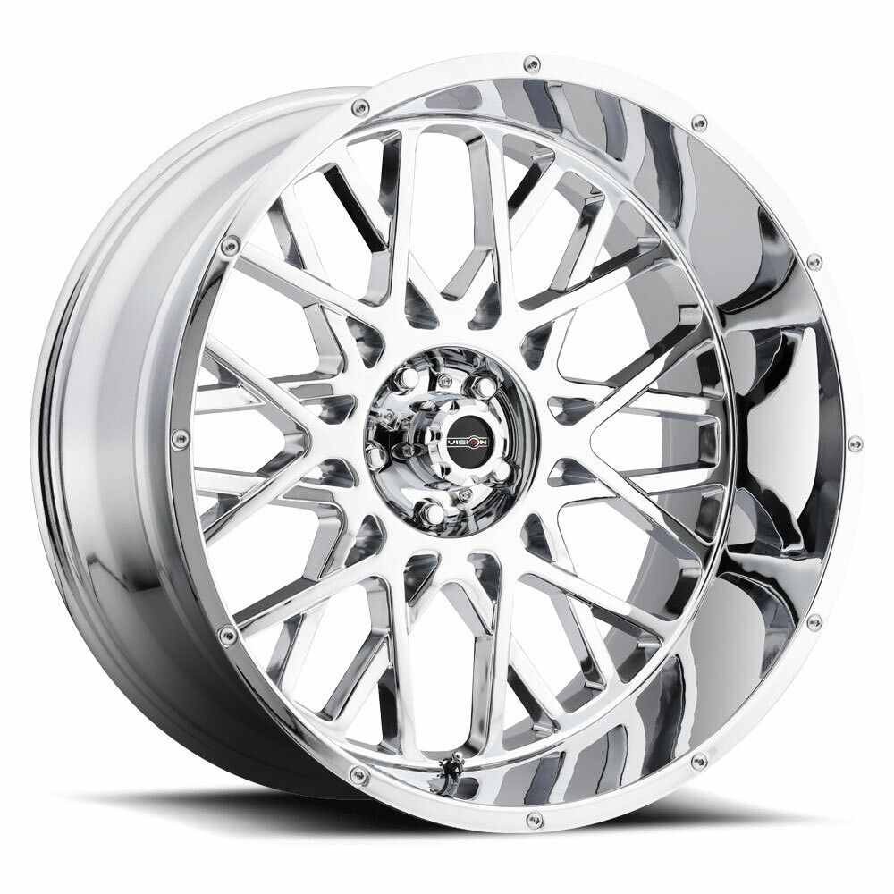 Set 4 22" Vision 412 Rocker Chrome 22x10 Wheels 8x170 -19mm Rims