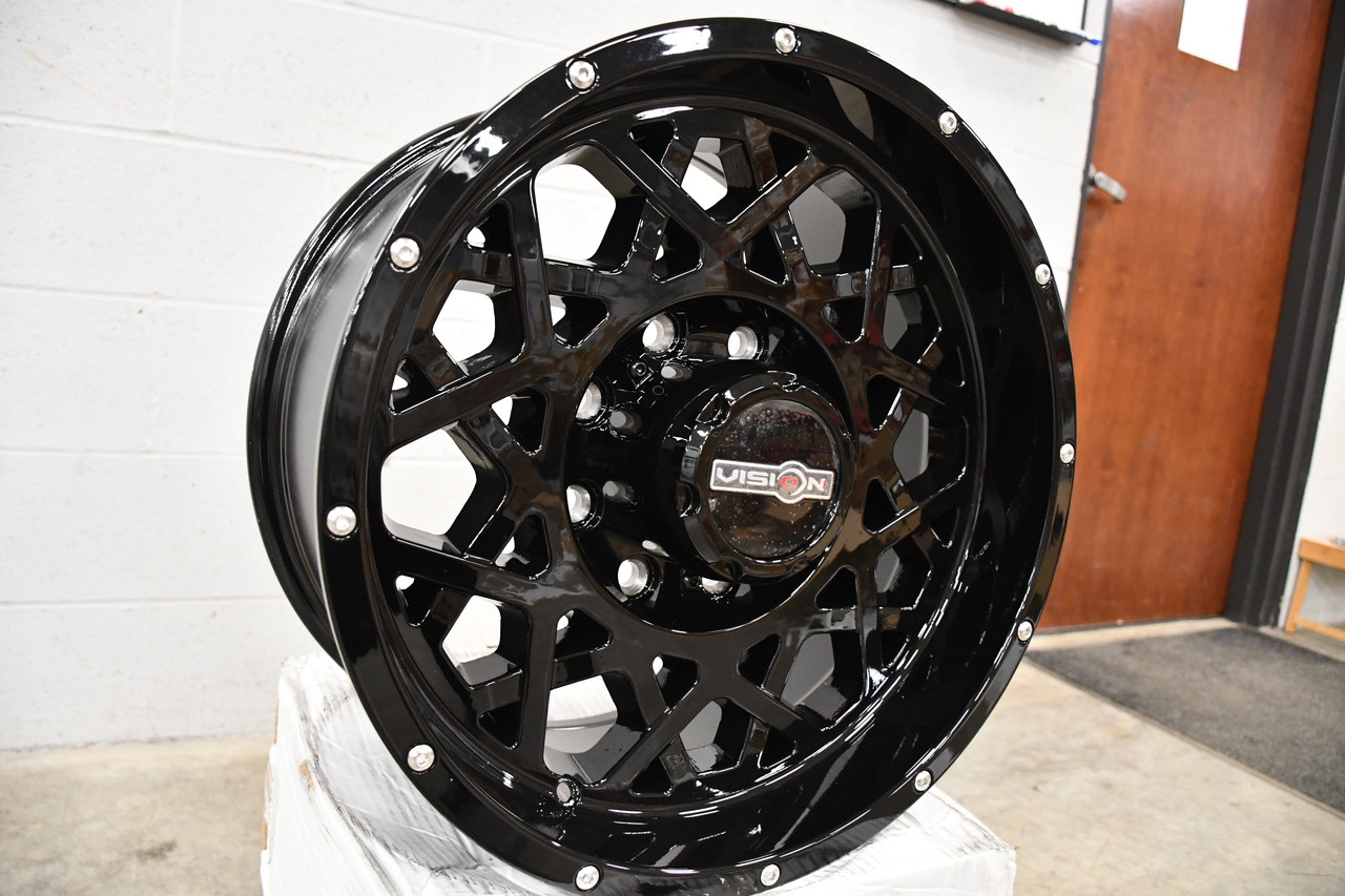 Set 4 18" Vision Off-Road 412 Rocker Gloss Black Wheels 18x9 5x5 Truck Rims 12mm