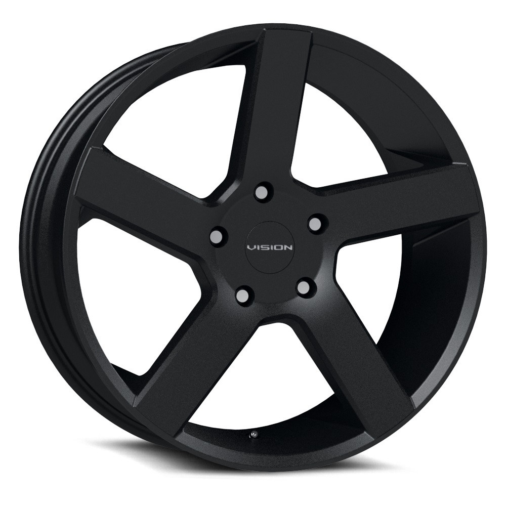 22" Vision Street 472 Switchback Satin Black 22x9.5 6x5.5 Rim 15mm For Chevy GMC