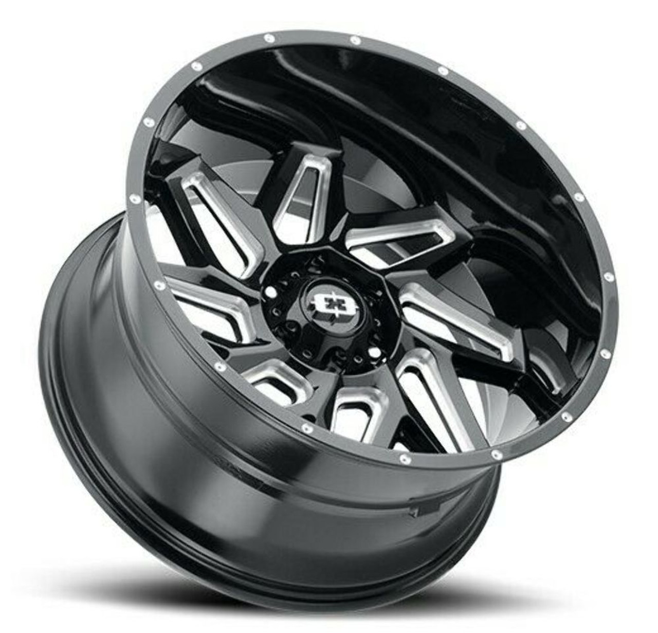 Set 4 22" Vision 361 Spyder Gloss Black Milled Spoke Wheels 22x10 6x5.5 -19mm Set 4 22" Vision 361 Spyder Gloss Black Milled Spoke Wheels 22x10 6x5.5 -19mm