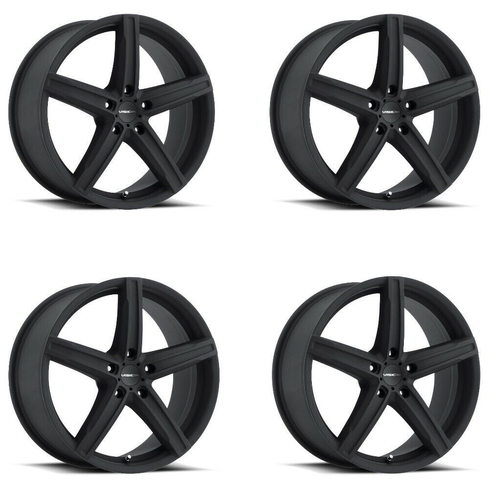Set 4 17" Vision 469 Boost Satin Black 17x7 Wheels 5x110 38mm Rims