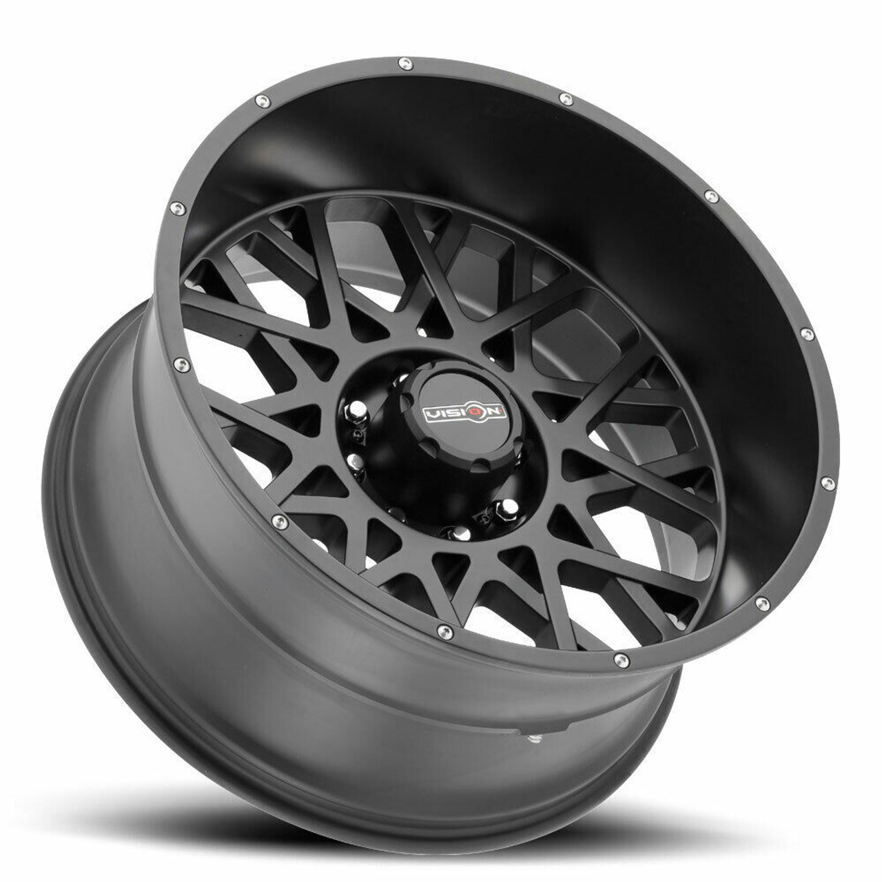Set 4 22" Vision Off-Road 412 Rocker Satin Black Wheels 22x12 6x5.5 Rims -51mm