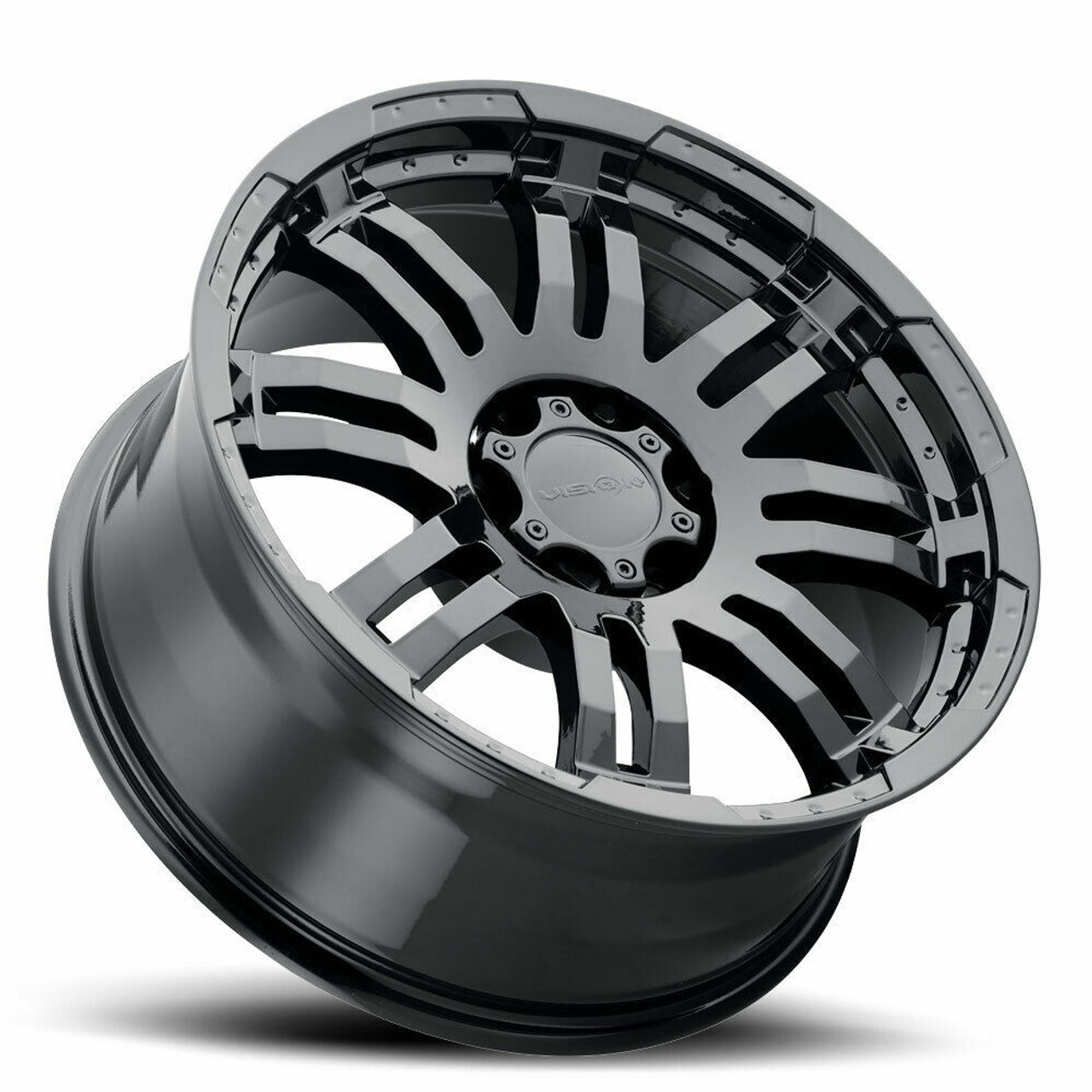 Set 4 18" Vision Off-Road 375 Warrior Gloss Black Wheels 18x8.5 6x135 Rims 25mm