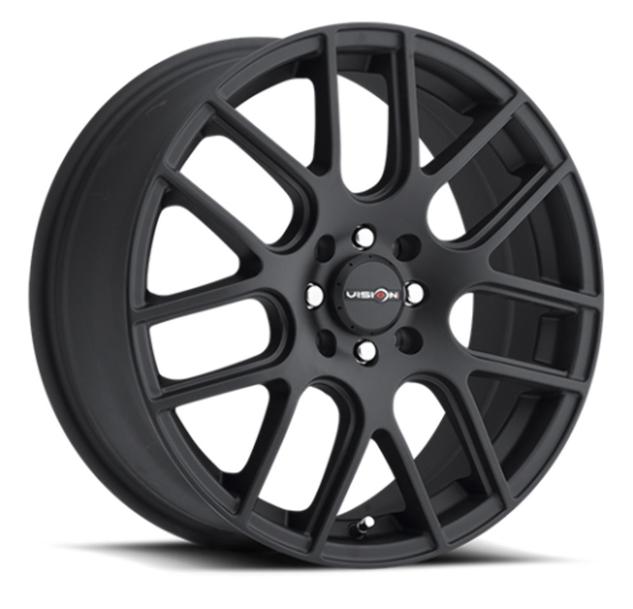 Set 4 14" Vision Street 426H Cross Matte Black Wheels 14x5.5 4x100 Rims 38mm