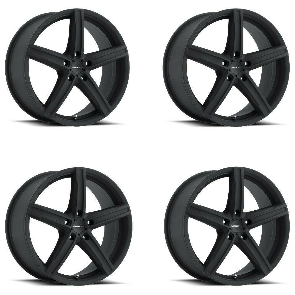 Set 4 17" Vision Street 469 Boost Satin Black Wheels 17x8 5x115 38mm Rims