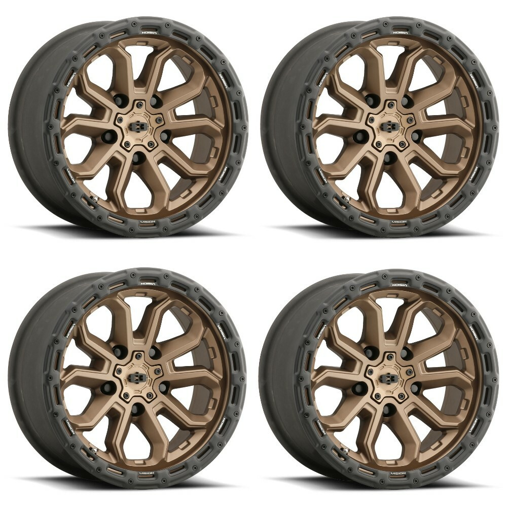 Set 4 17" Vision 405 Korupt Satin Bronze 17x9 Wheels 5x4.5 (5x114.3) 12mm Rims
