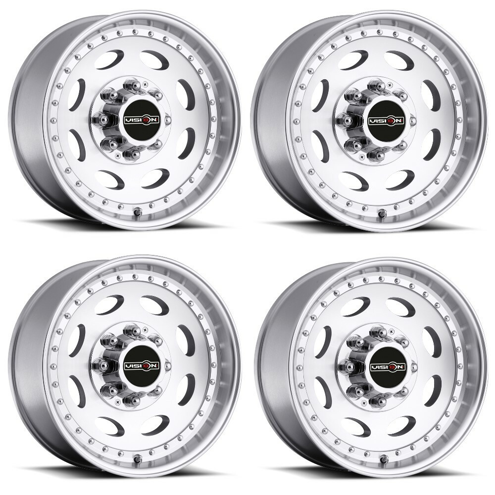 Set 4 16" Vision 81 Heavy Hauler Machined 16x6 Wheels 8x6.5 (8x165.1) 0mm Rims