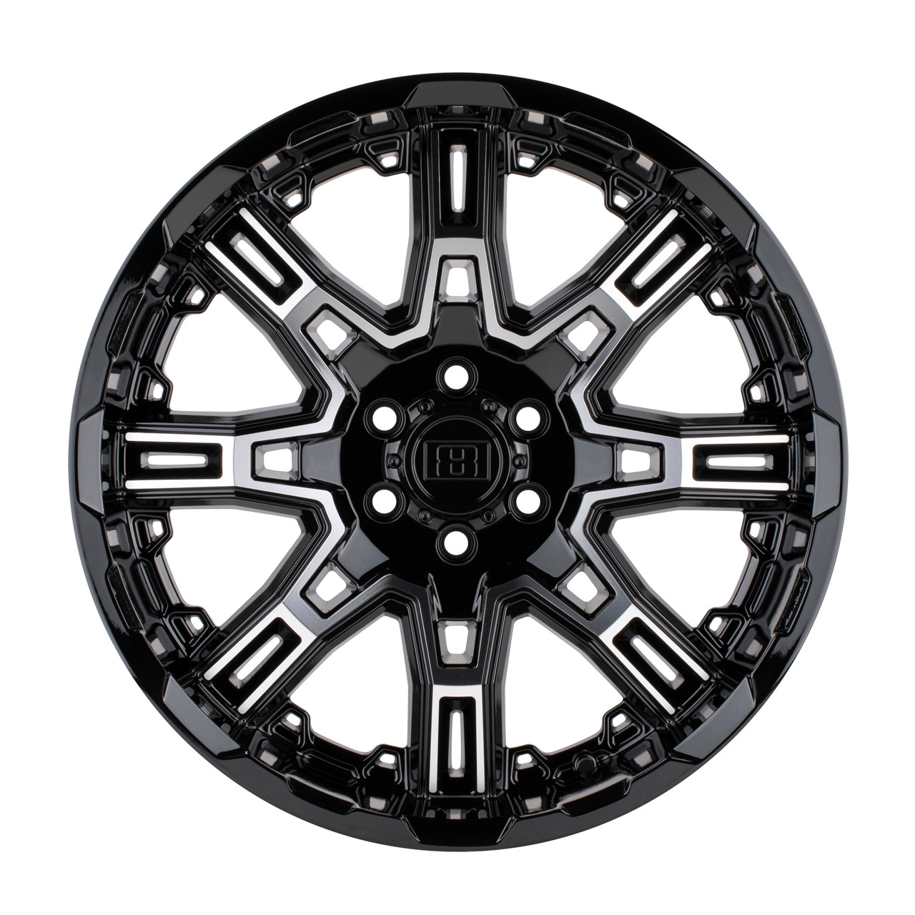 Level 8 Slingshot 17x8.5 5x5.0 Gloss Black W/ Machined Face Wheel 17" -10mm Rim