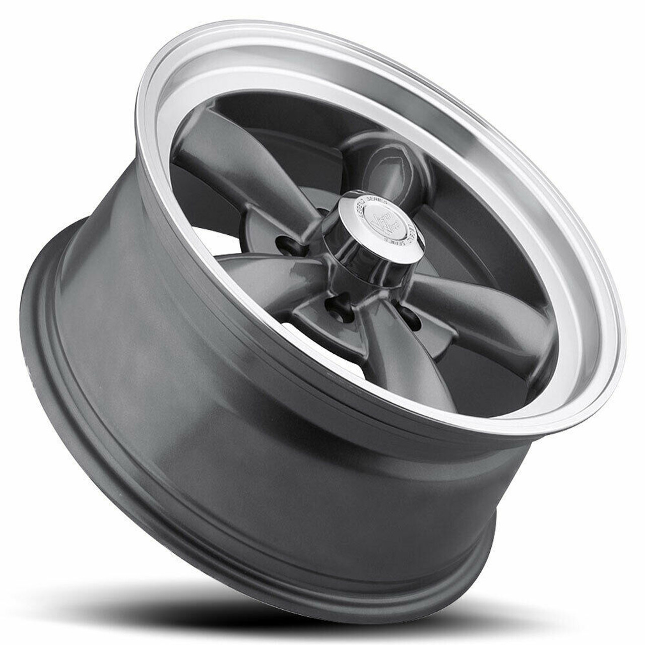 Set 4 17" Vision Muscle 141H Legend Gunmetal Machined Lip Wheels 17x8 5x4.5 19mm