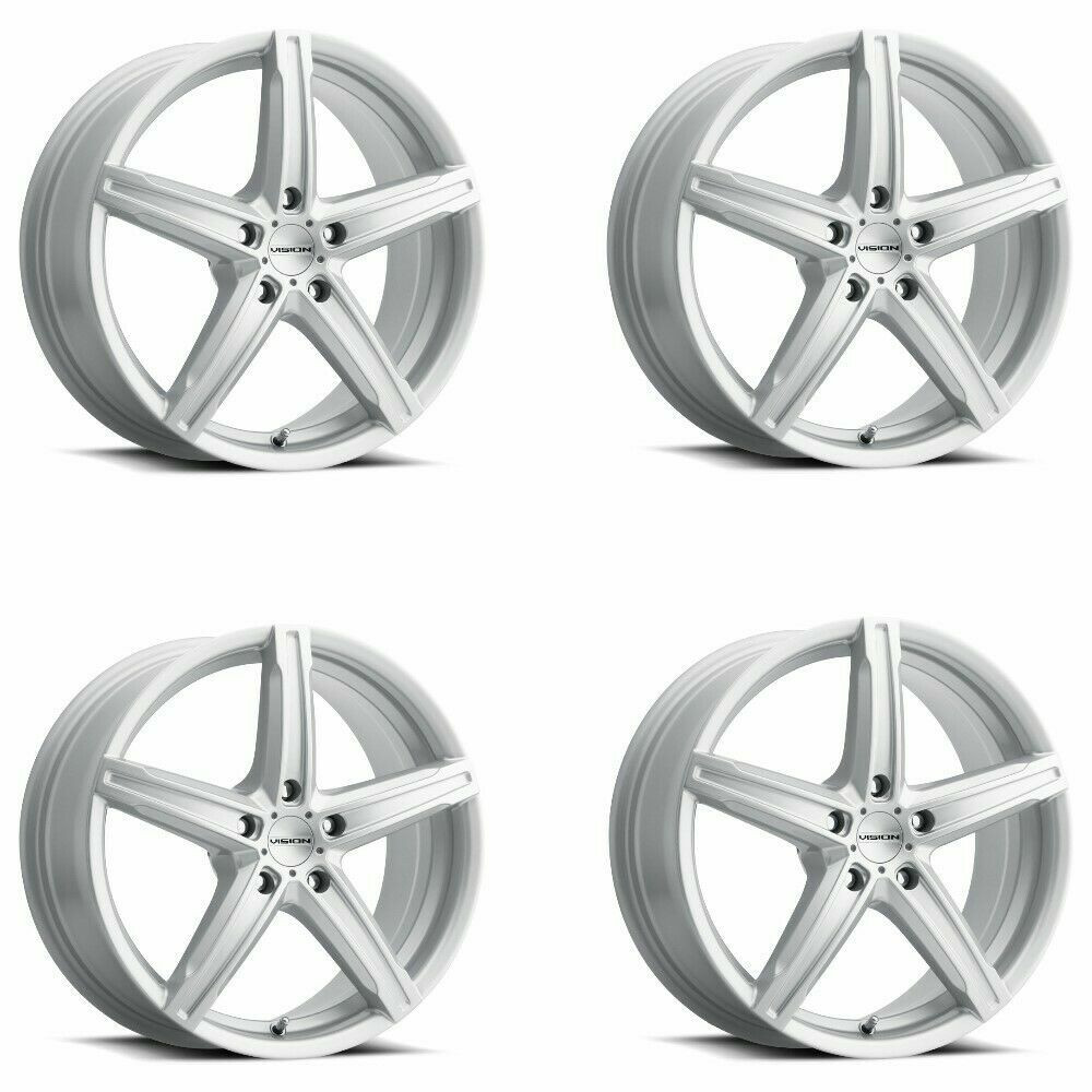 Set 4 17" Vision Street 469 Boost Silver Wheels 17x8 5x4.5 (5x114.3) 38mm Rims