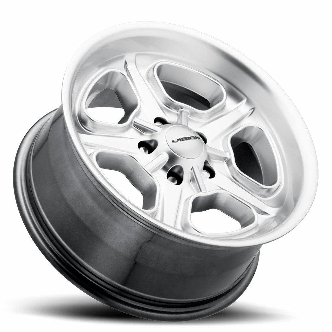 Set 4 17" Vision American Muscle 147 Daytona Hyper Silver Wheels 17x8 5x4.75 0mm Set 4 17" Vision American Muscle 147 Daytona Hyper Silver Wheels 17x8 5x4.75 0mm
