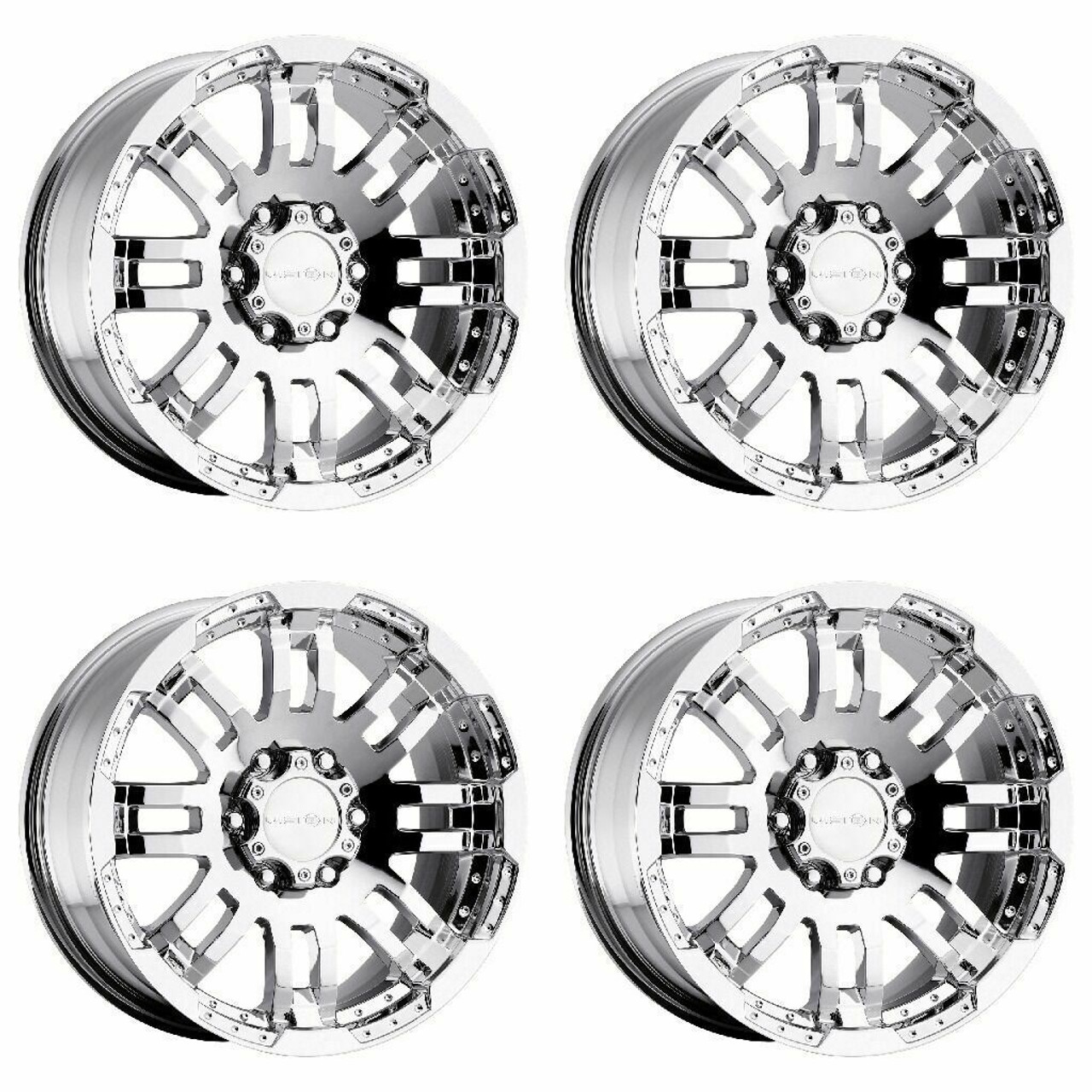 Set 4 17" Vision Off-Road 375 Warrior Chrome Wheels 17x8.5 8x170 Truck Rims 18mm