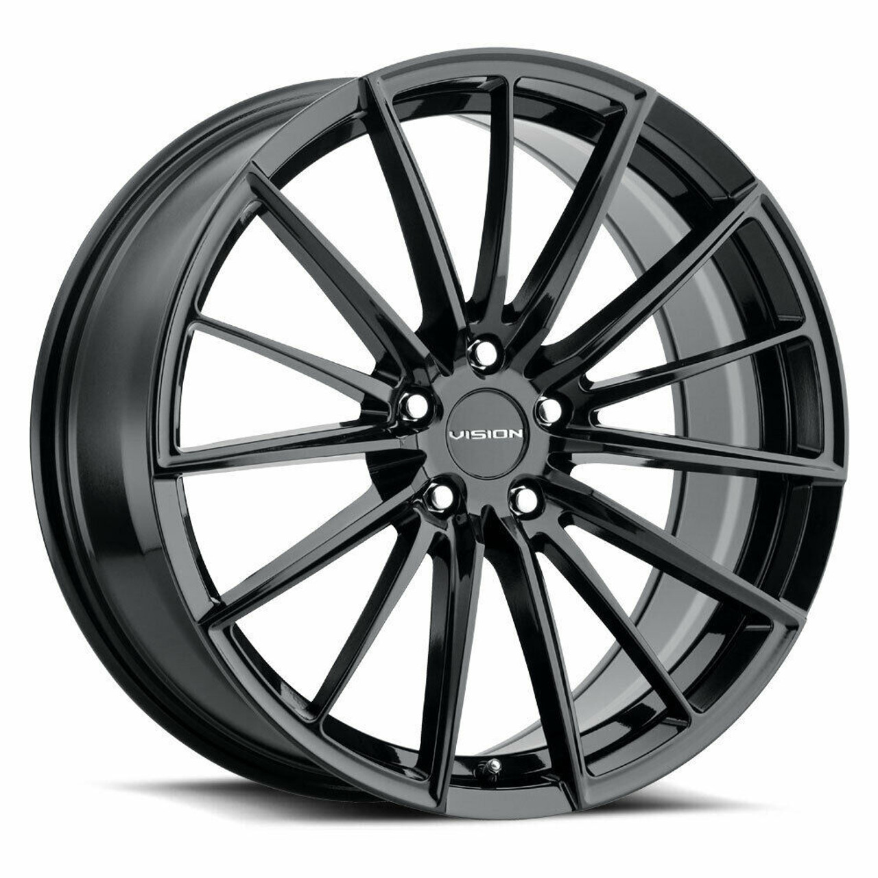 Set 4 17" Vision Street 473 Axis Gloss Black Wheels 17x8 5x112 38mm Rims