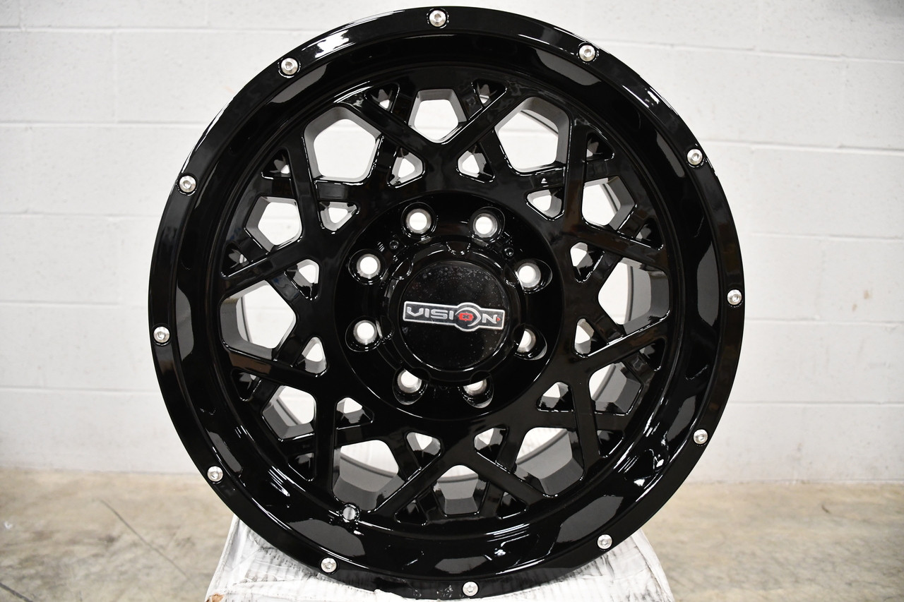 Set 4 20" Vision Off-Road 412 Rocker Gloss Black Wheels 20x12 6x5.5 Rims -51mm